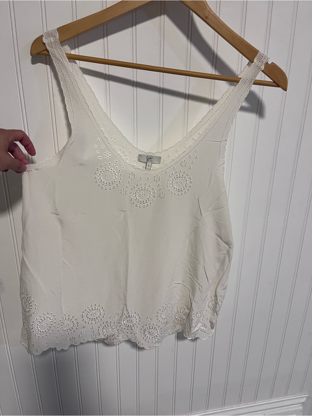 Joie White Eyelet V-Neck Camisole